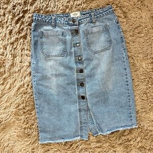 Marine Layer Brooke Button Front Denim Skirt